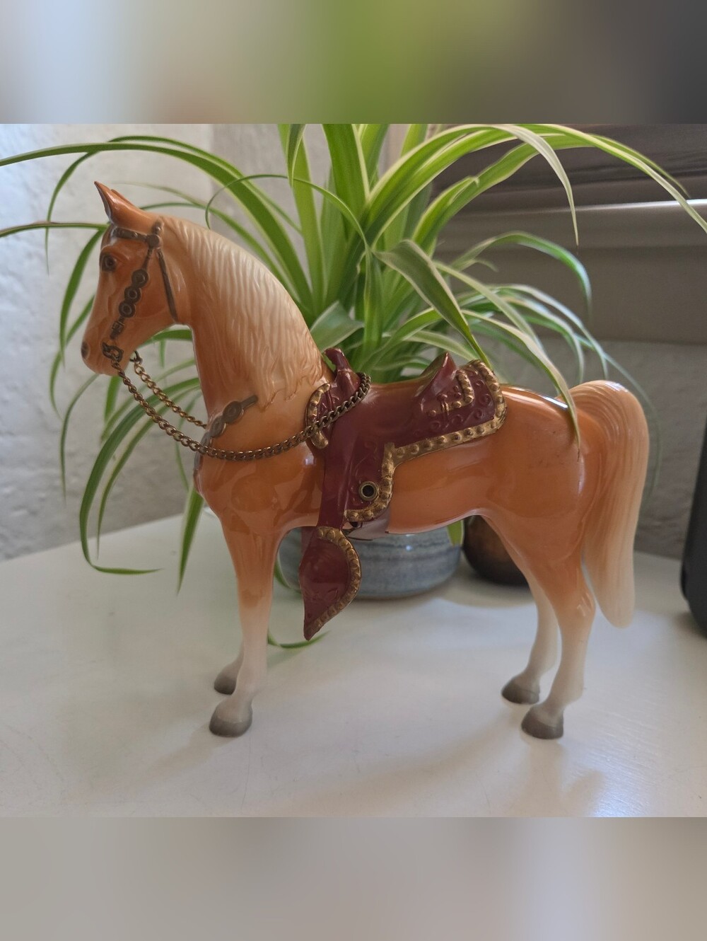 Vintage Breyer Western Pony Palomino W/ Brown Saddle